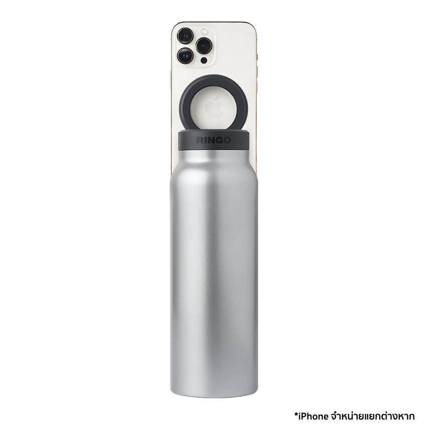 ขวดน้ำ Ringo Bottle with Magnetic Phone Mount Lid ขนาด 710 มิลลิลิตร สีเงิน